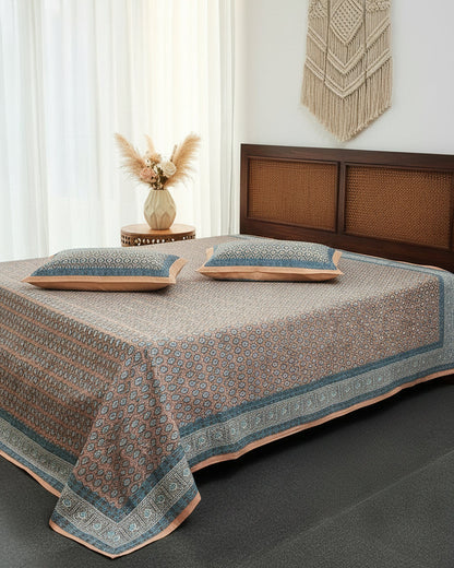 Naina peach Everyday Cotton bedsheet – front view