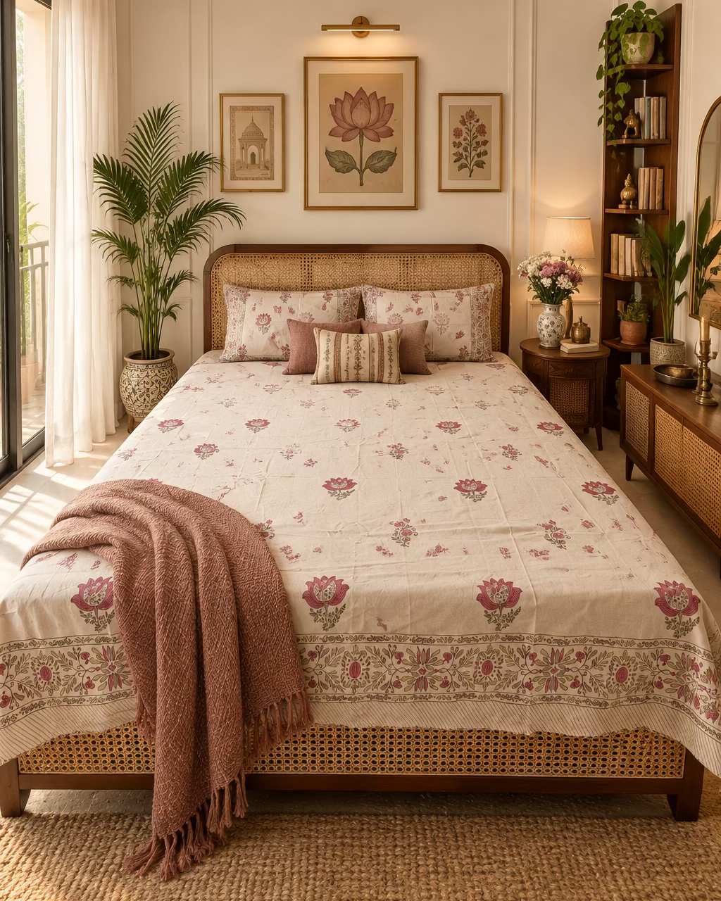 Nalini - Percale Cotton Bedsheet | Hand Block