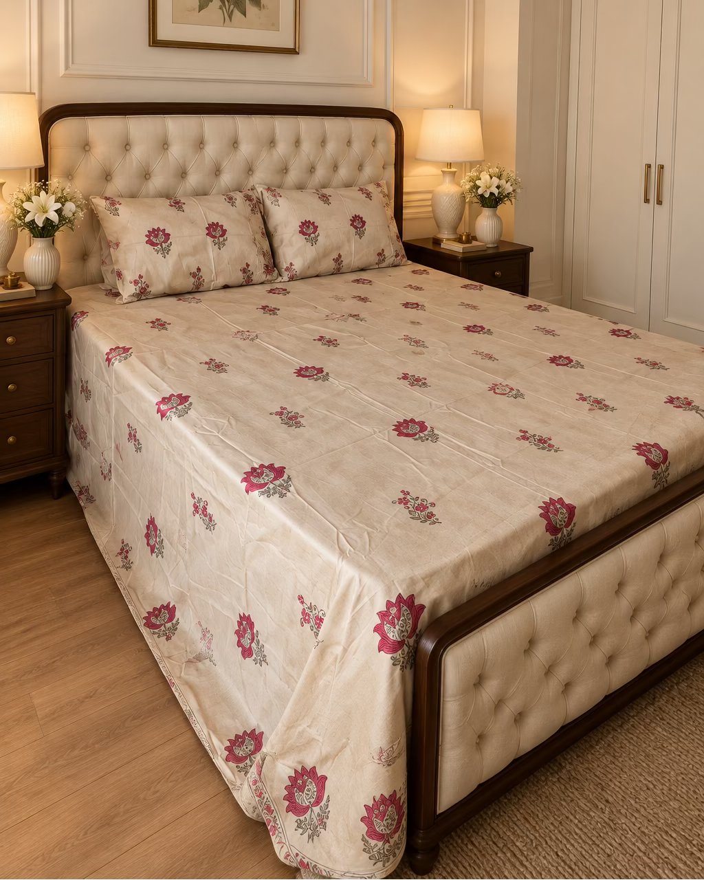 Nalini - Percale Cotton Bedsheet | Hand Block
