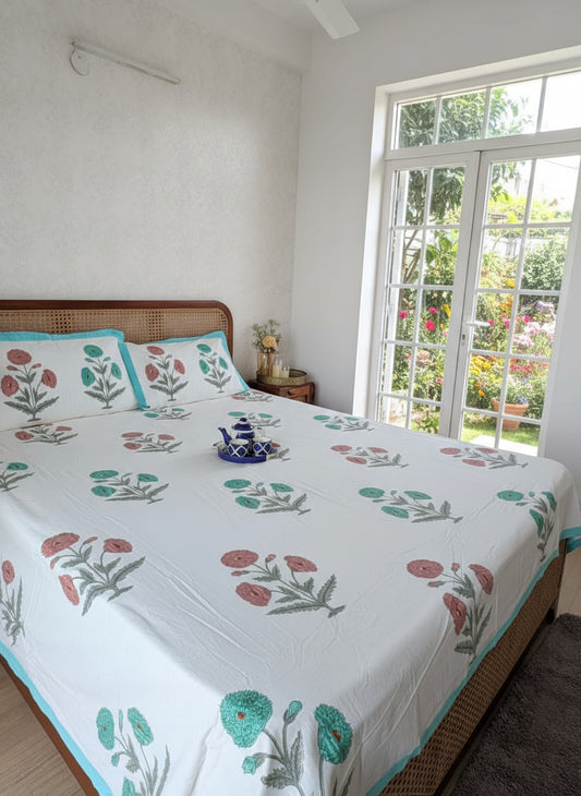 Nargis - The Daffodil Bedsheet | Everyday Cotton | Green