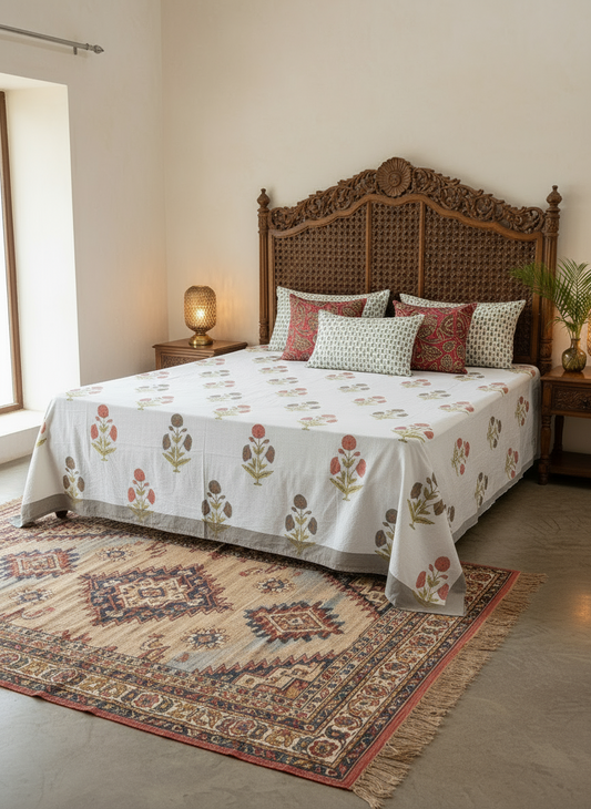 Nargis - The Daffodil Bedsheet | Everyday Cotton | Orange