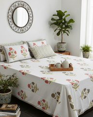 Nargis - Everyday Cotton Bedsheet | Grey Orange