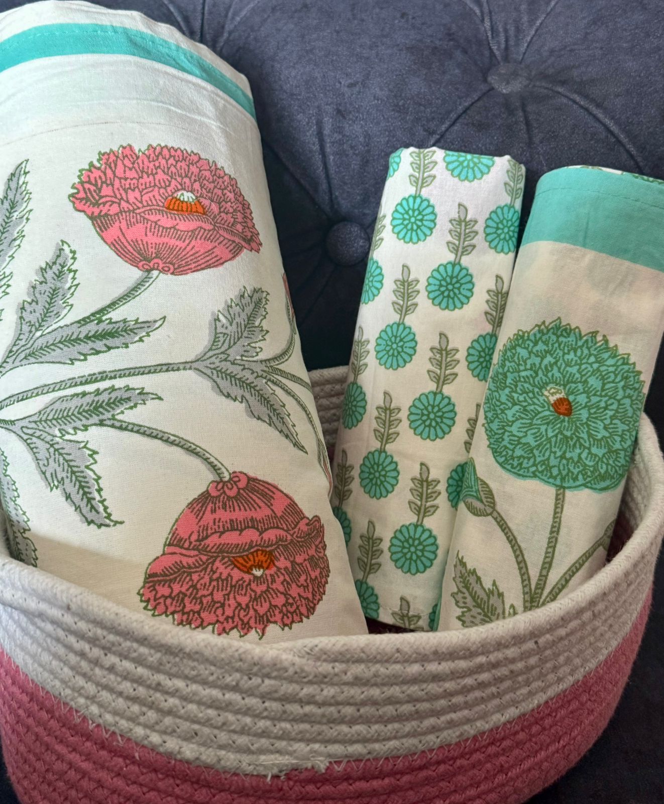 Nargis - The Daffodil Bedsheet | Everyday Cotton | Green