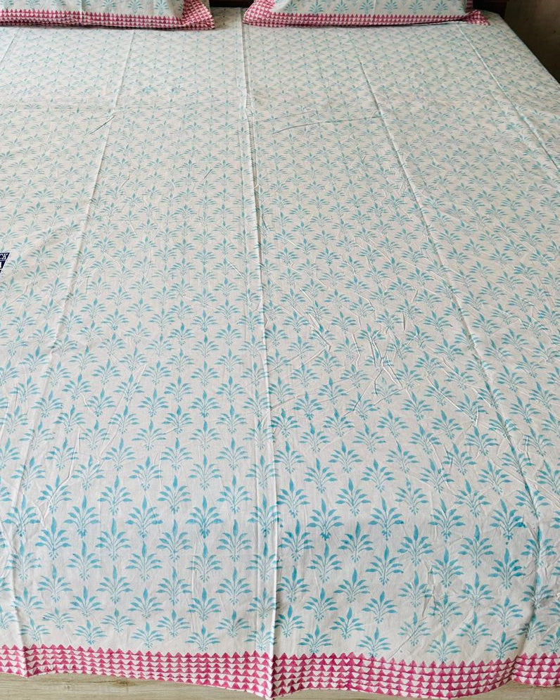 Neelima - Soft Fine Cotton Bedsheet | Hand Block