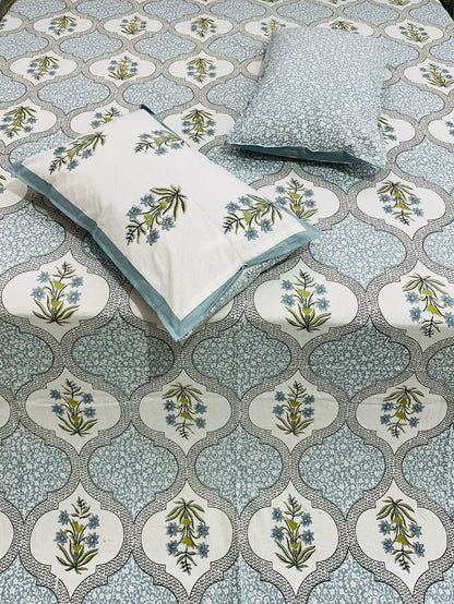 Neerja blue Everyday Cotton bedsheet – fabric detail