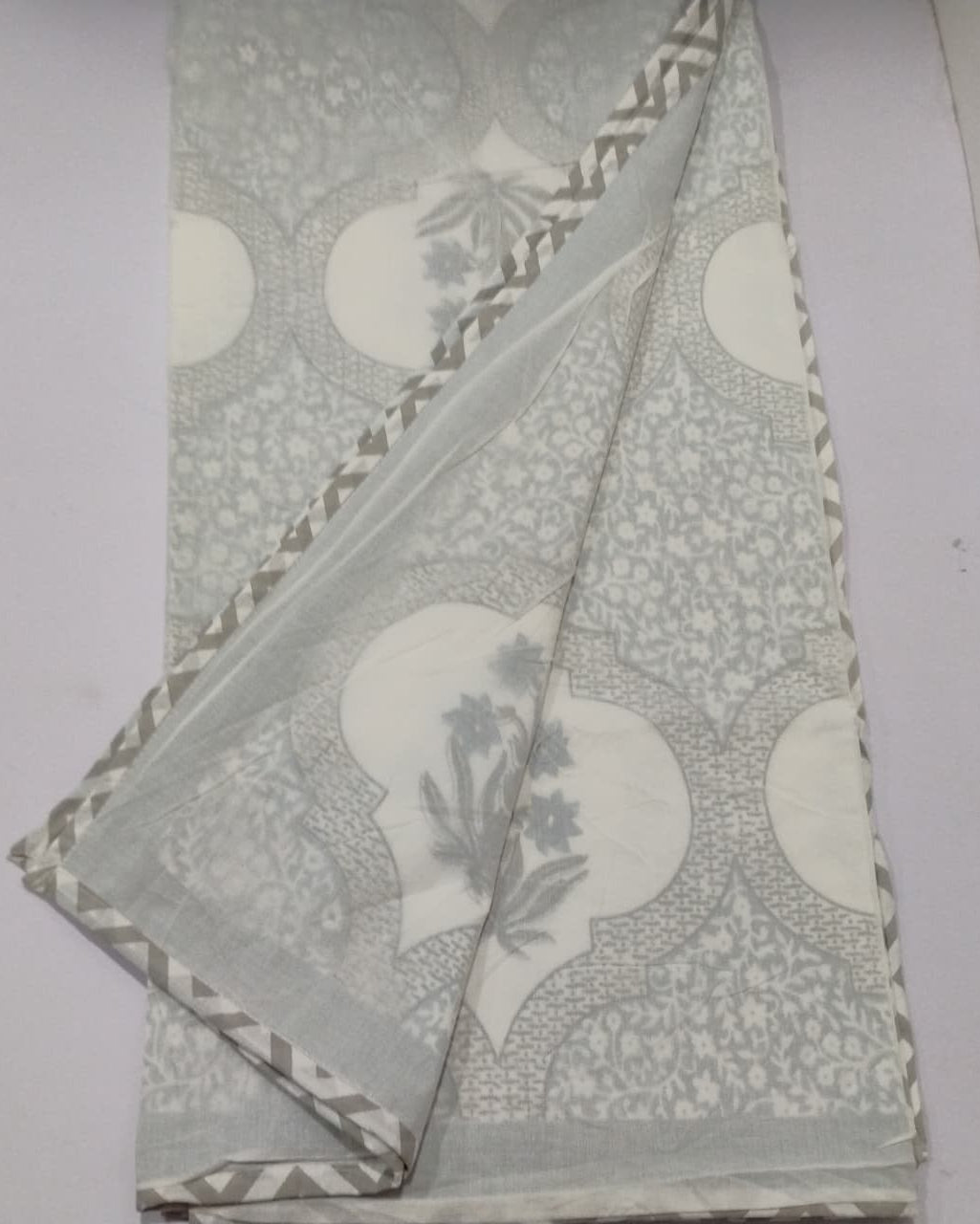 Neerja blue Muslin cotton dohar – pair of single front view