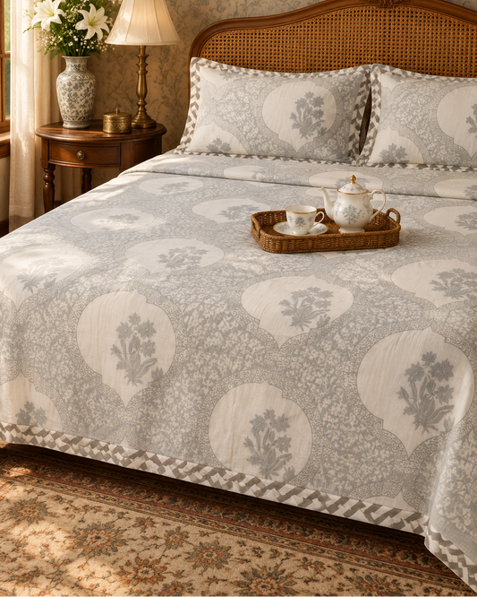 Neerja blue Muslin cotton dohar – styled view