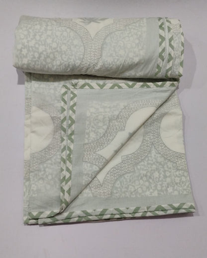 Neerja green Muslin cotton dohar – pair of single alternate view
