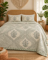 Neerja green Muslin cotton dohar – styled view