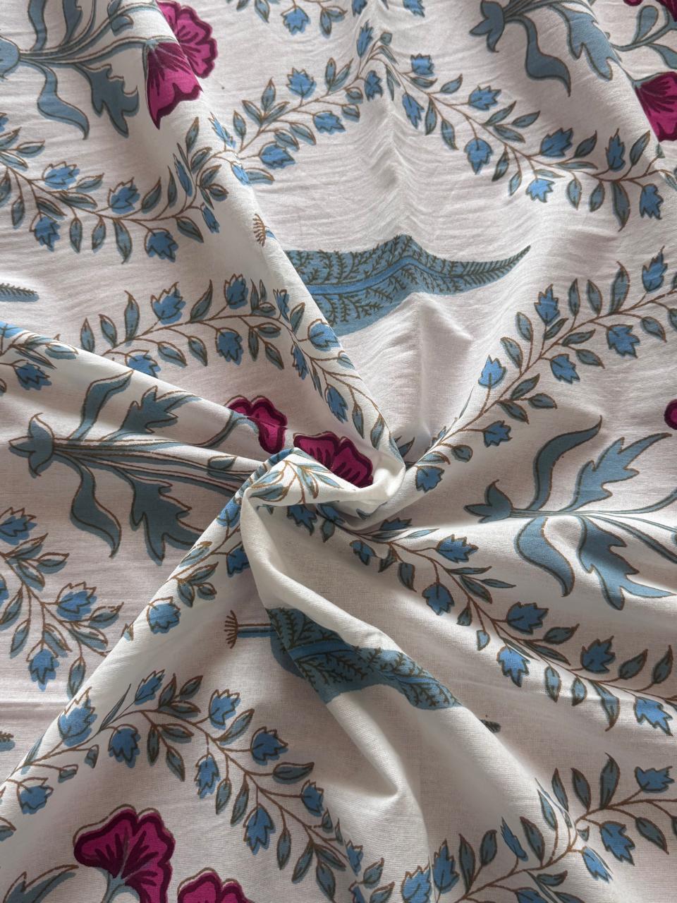 Nilaya - The Homecoming Bedsheet | Soft fine Cotton | Blue