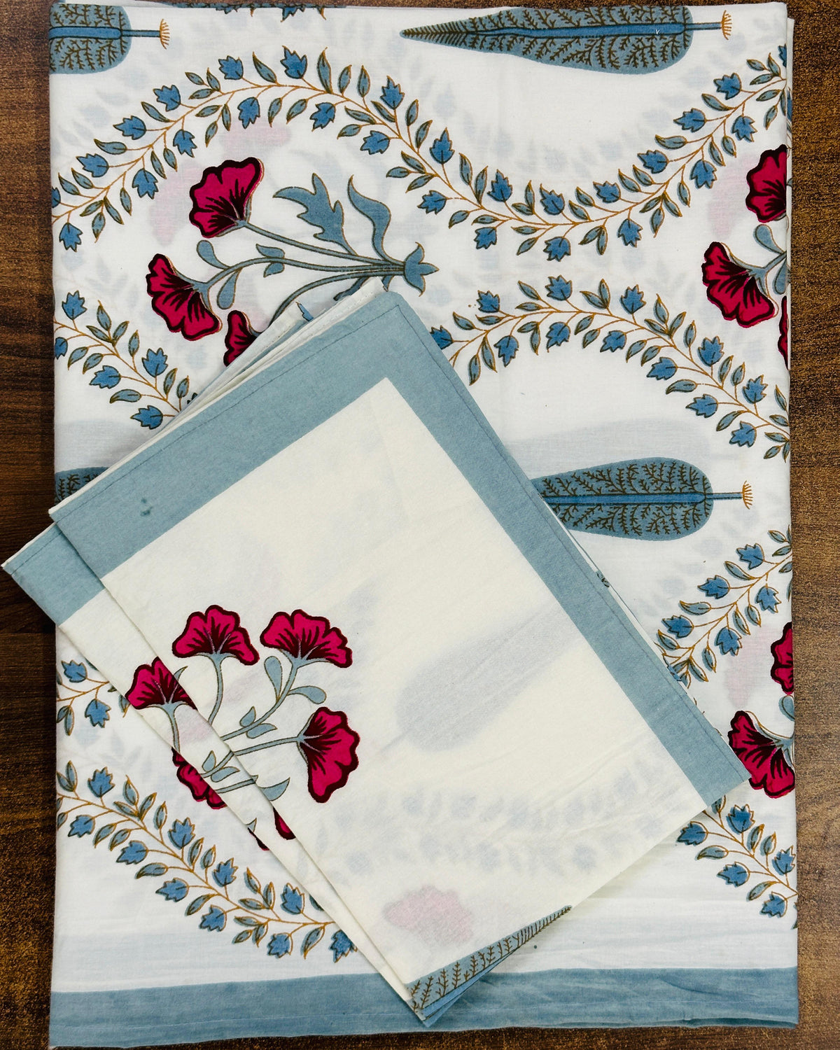 Nilaya blue Soft Fine Cotton bedsheet – front view