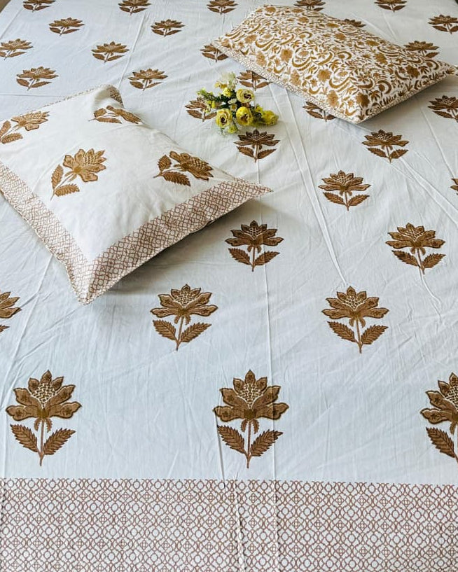 Noor - Percale Cotton Bedsheet | Brown