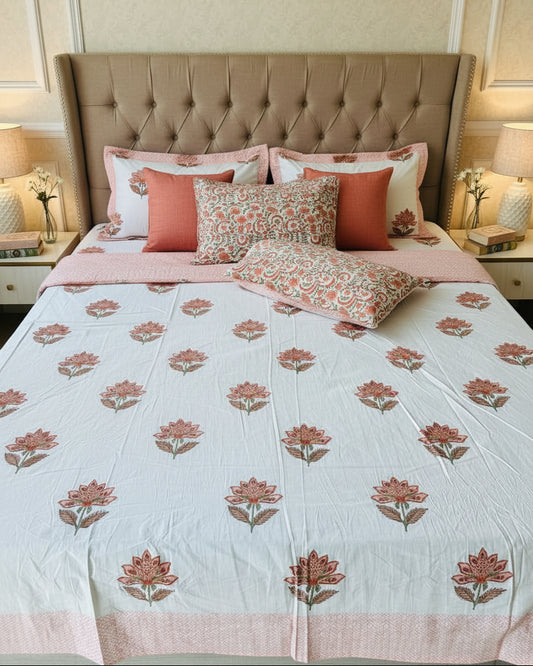 Noor - Percale Cotton Bedsheet | Orange