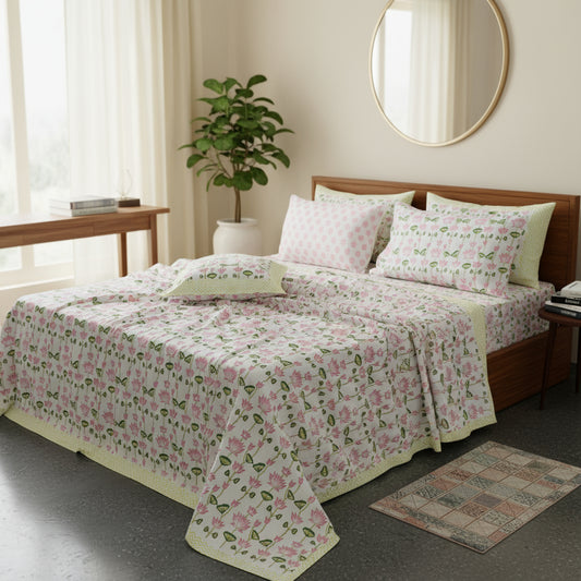 Padma - The Lotus Bedsheet | Hand Block | Luxe Cotton