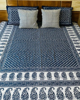 Paisley indigo Everyday Cotton bedsheet – fabric detail