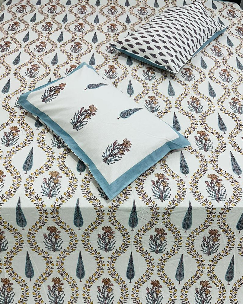 Pallavi - Everyday Cotton Bedsheet | Blue
