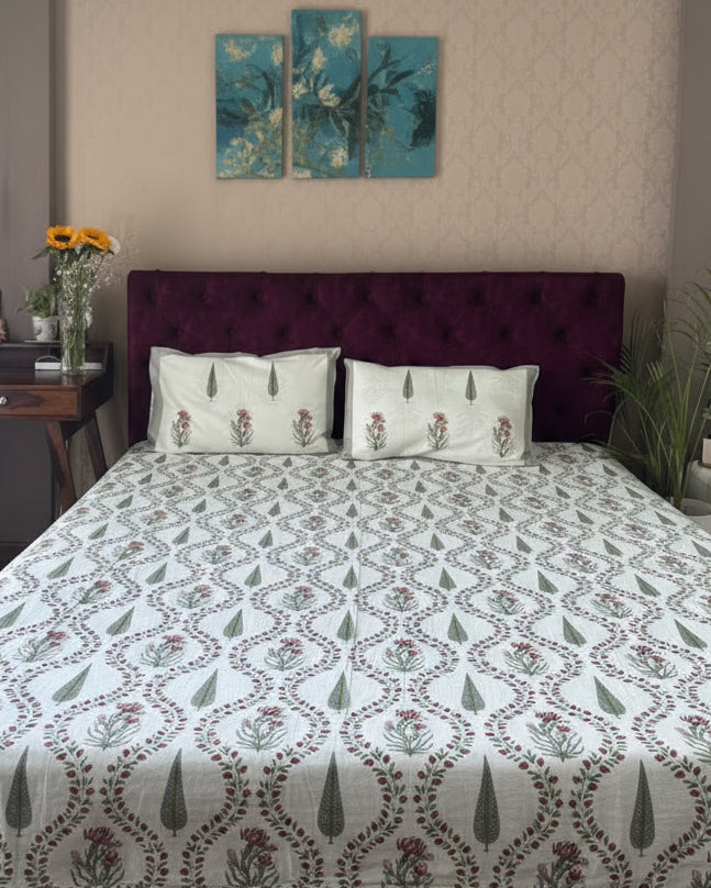 Pallavi - Everyday Cotton Bedsheet | Grey