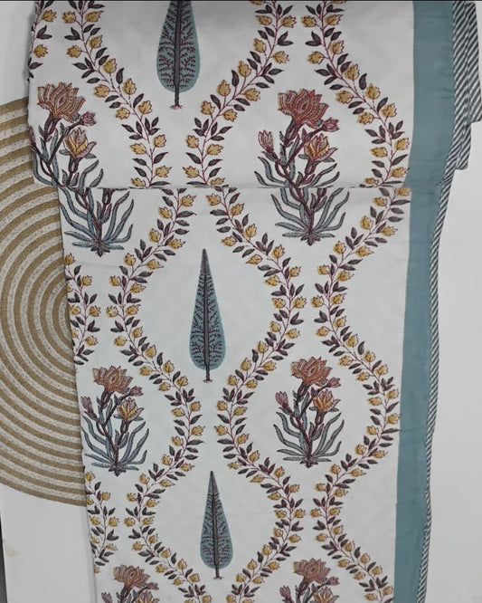 Pallavi - Reversible Cotton Mulmul Dohar | Blue