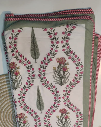 Pallavi - Reversible Cotton Mulmul Dohar | Green