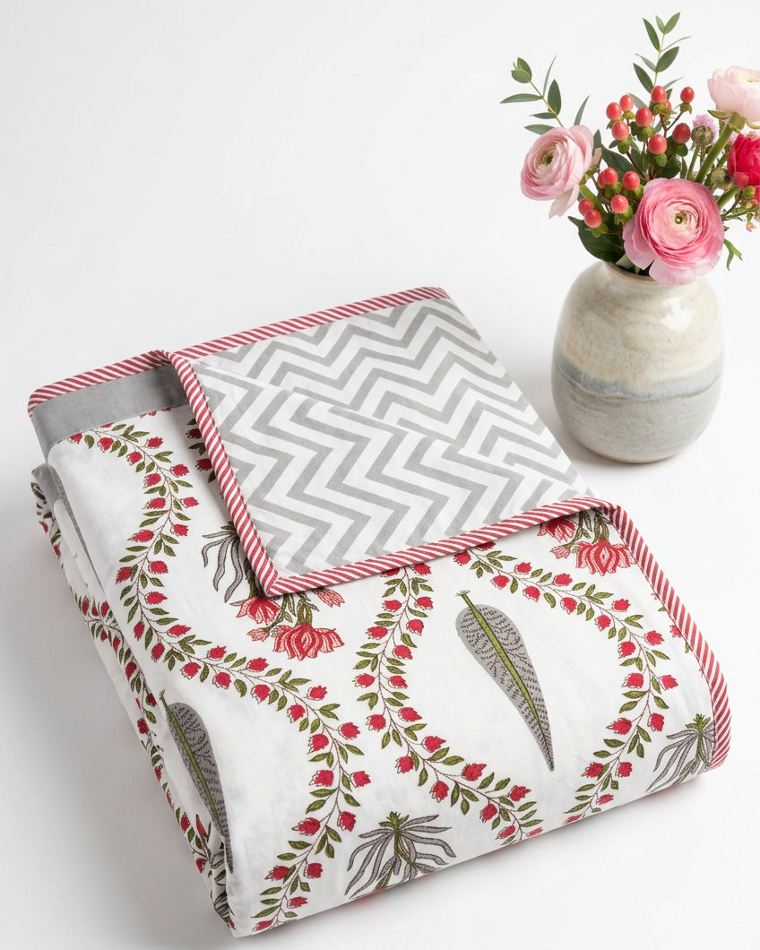 Pallavi - Reversible Cotton Mulmul Dohar | Grey