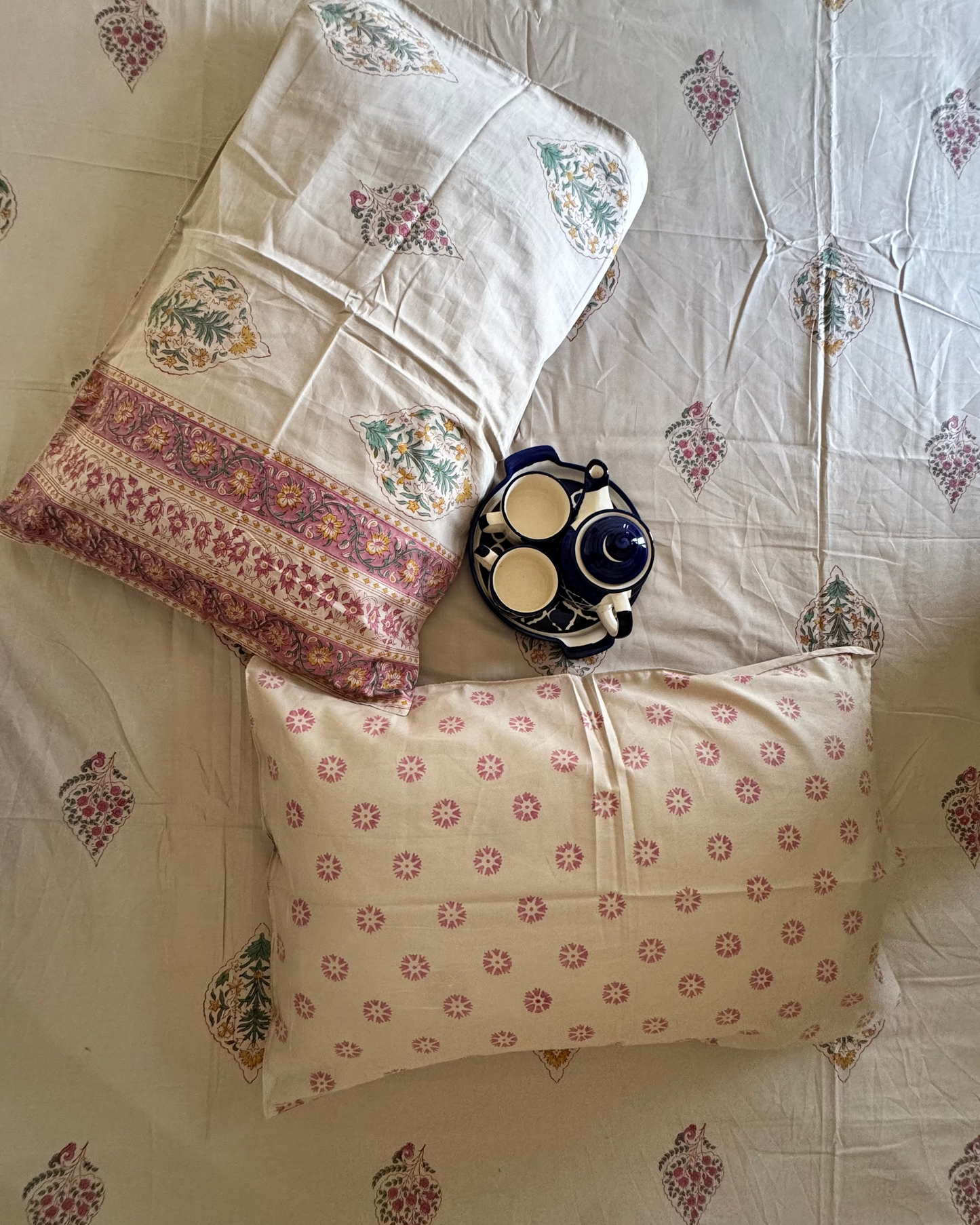 Pankhuri - Percale Cotton Bedsheet | Hand Block