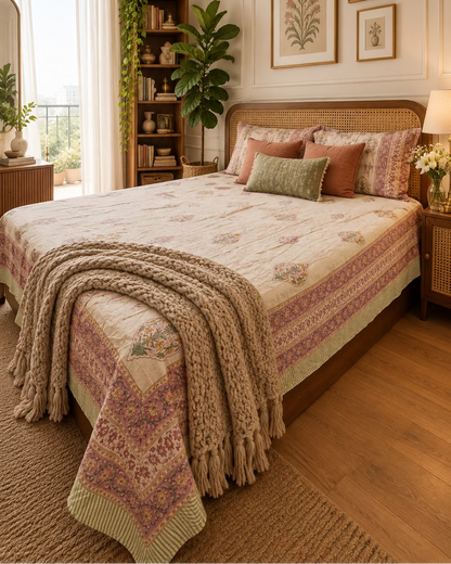 Pankhuri - Percale Cotton Bedsheet | Hand Block