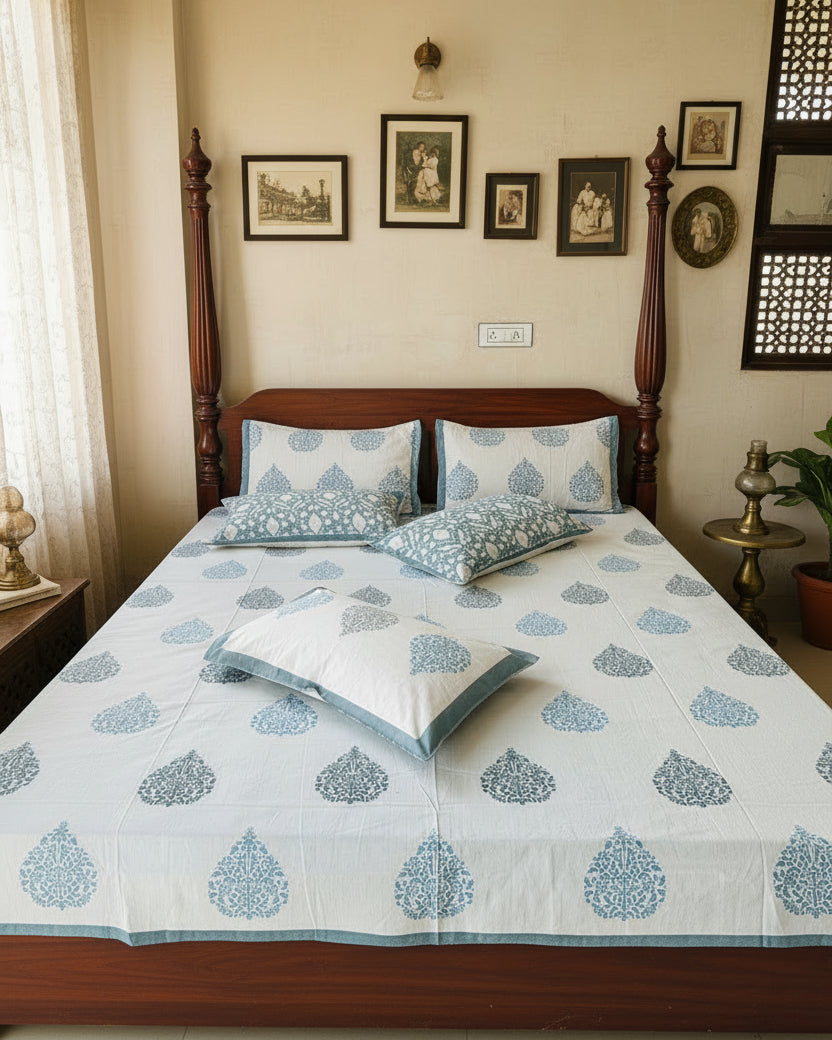 Patralekha - Everyday Cotton Bedsheet | Blue