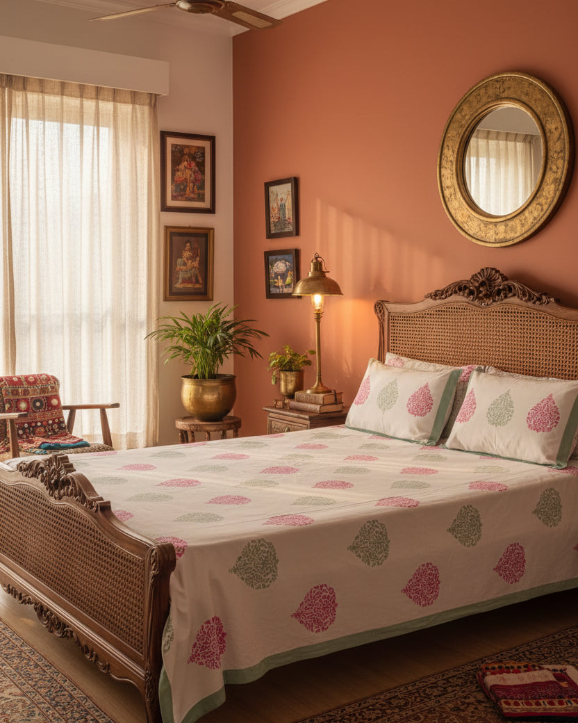 Patralekha - Everyday Cotton Bedsheet | Green