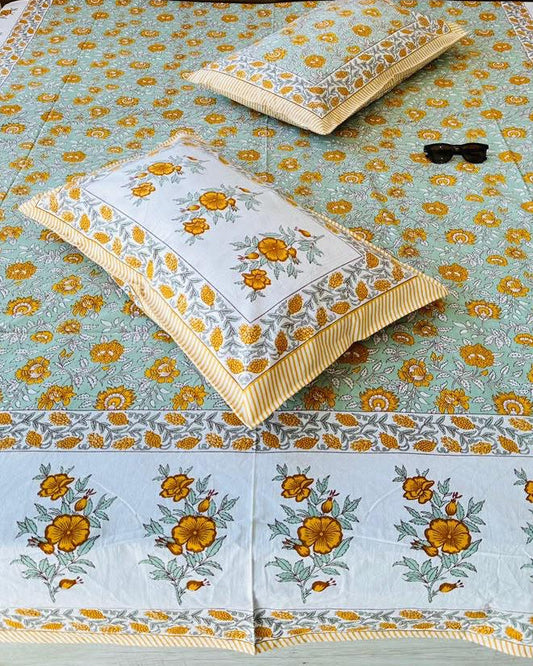 Phulwari - Everyday Cotton Bedsheet | Yellow