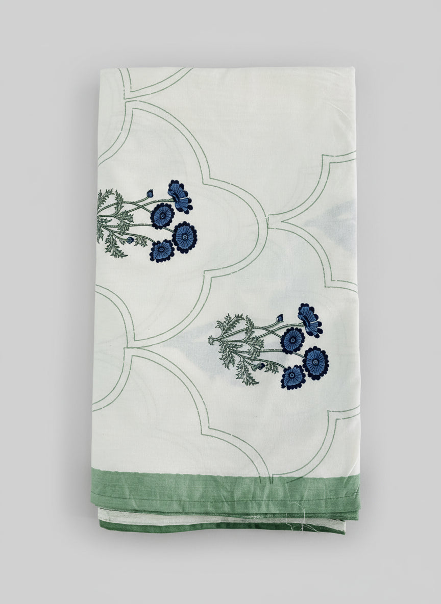 Pushpanjali - The Offering Bedsheet | Everyday Cotton | Green