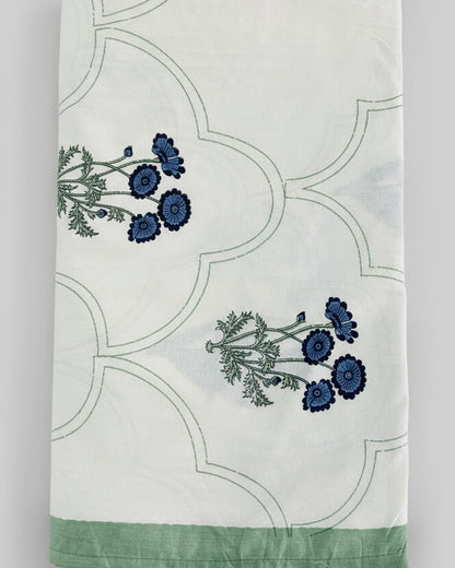 Pushpanjali green floral pure cotton bedsheet – product detail