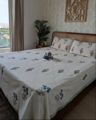 Pushpanjali - Everyday Cotton Bedsheet | Green