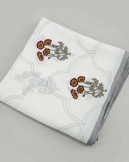 Pushpanjali grey floral pure cotton bedsheet – product detail