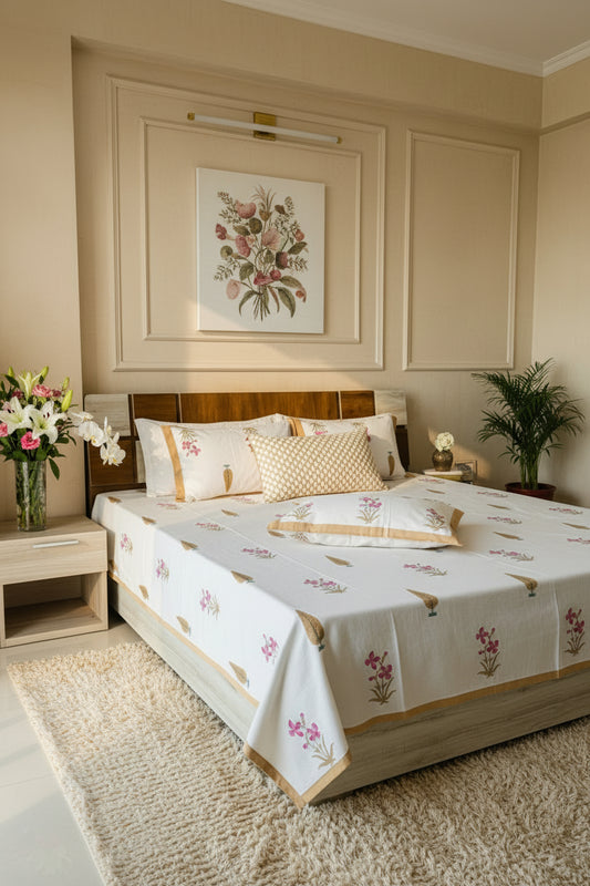 Pushpita - Everyday Cotton Bedsheet | Brown