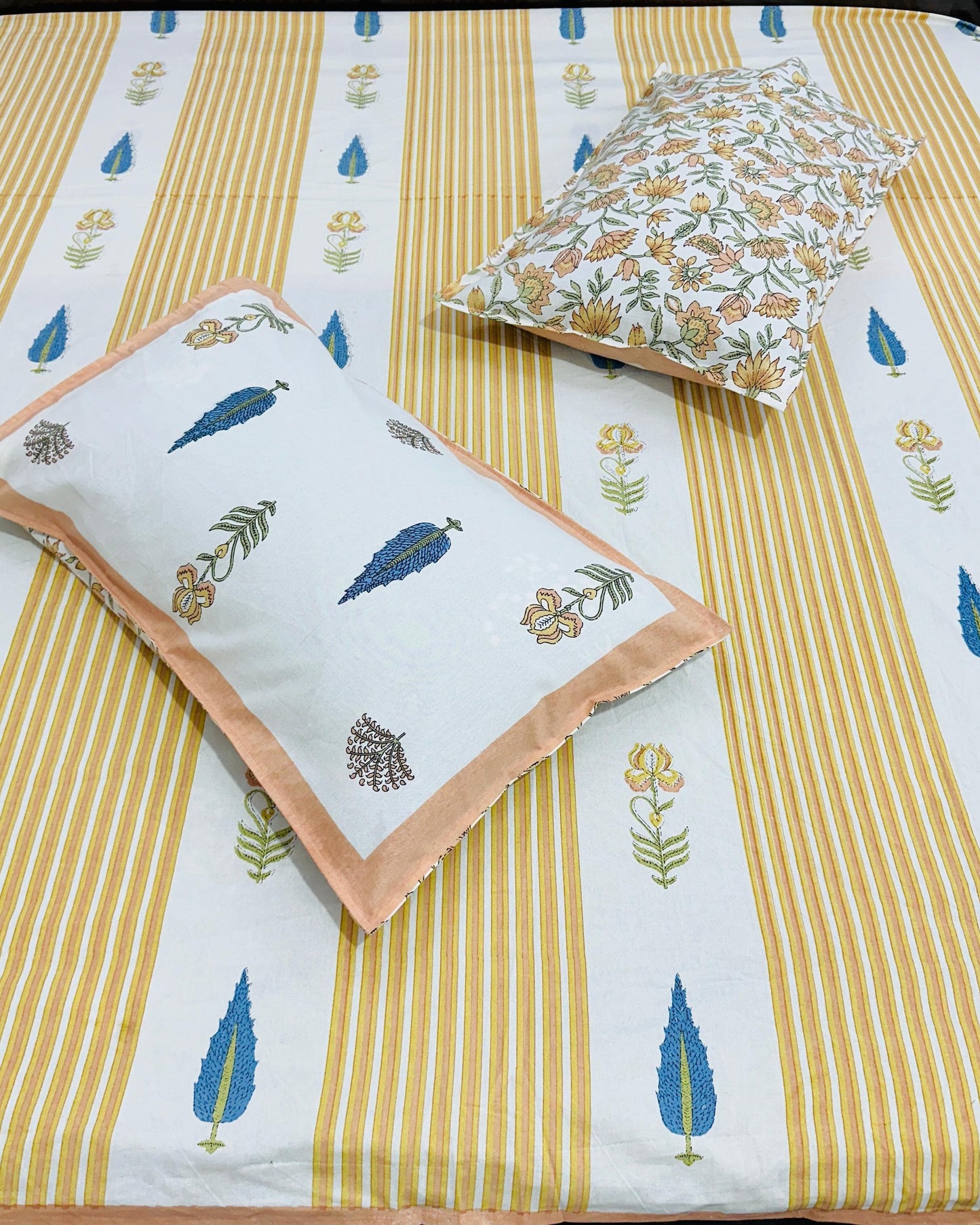 Rekha - Everyday Cotton Bedsheet | Yellow