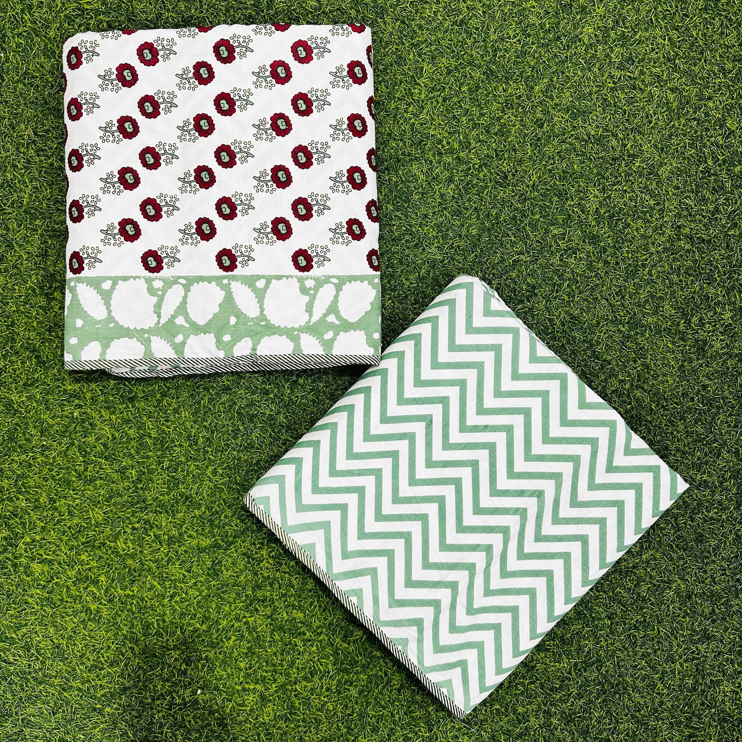 Rohini - Reversible Cotton Mulmul Dohar | Green