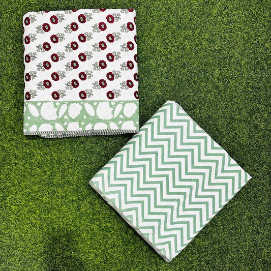 Rohini - Reversible Cotton Mulmul Dohar | Green