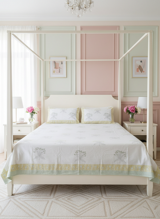 Sabaa - The Breezy Bedsheet | Hand Block |Soft Fine Cotton