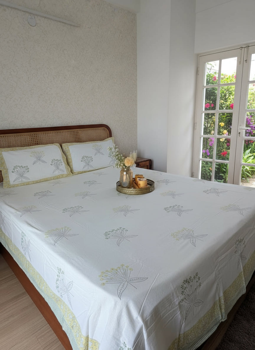 Sabaa - The Breezy Bedsheet | Hand Block |Soft Fine Cotton