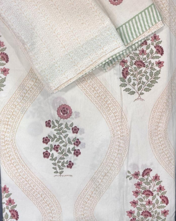 Vamika - The Divine Bedsheet | Soft Fine Cotton | Green