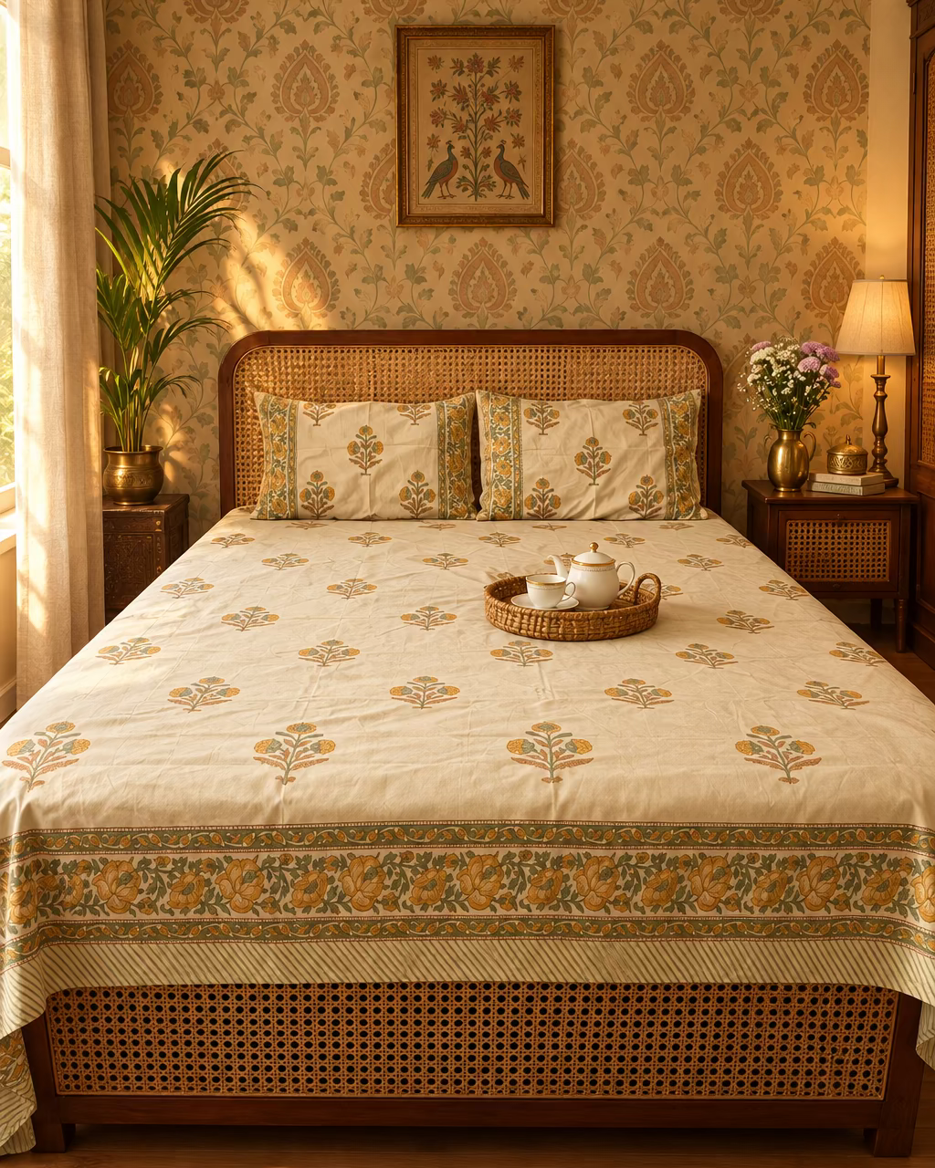 Sonali - Percale Cotton Bedsheet | Hand Block