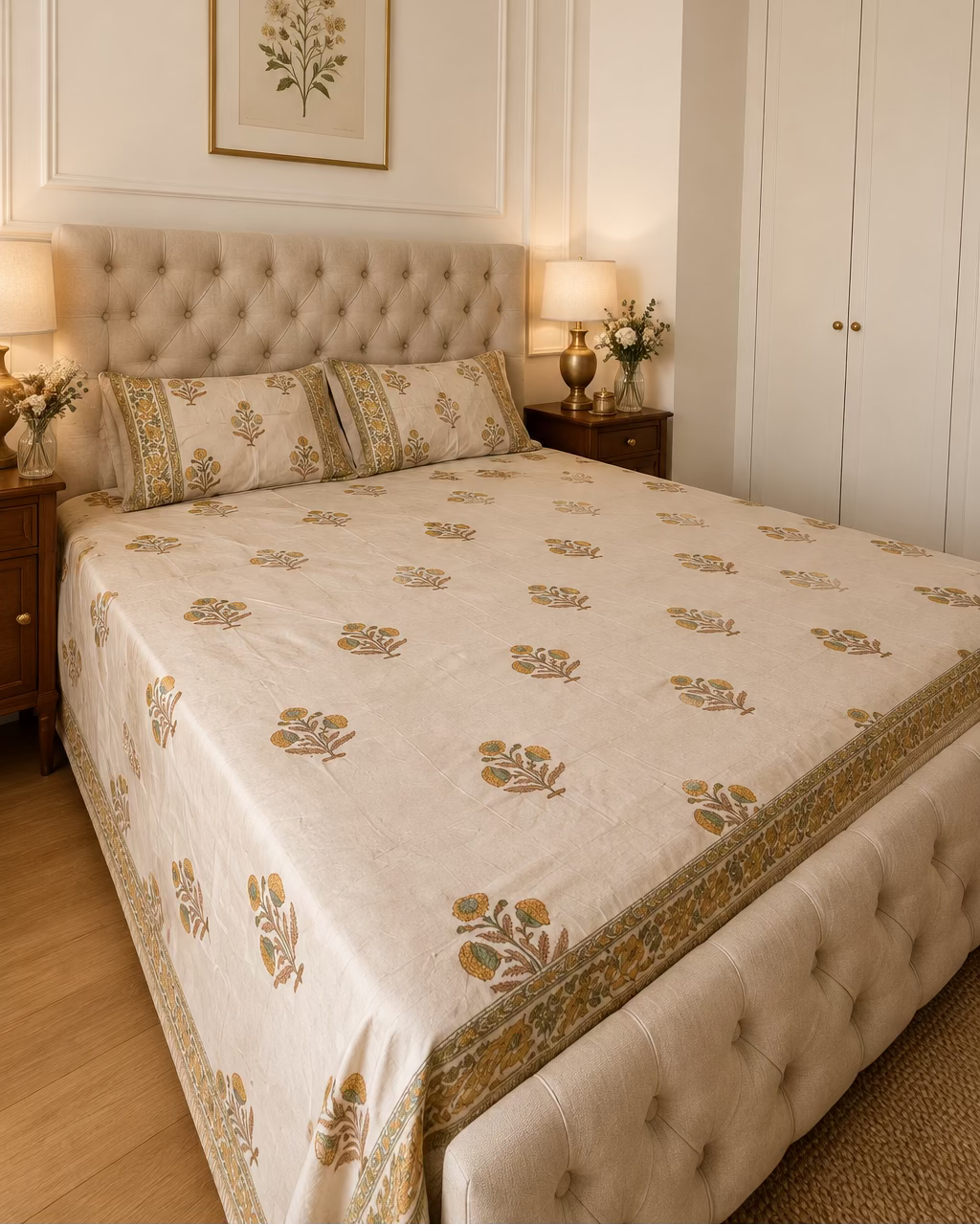 Sonali - Percale Cotton Bedsheet | Hand Block