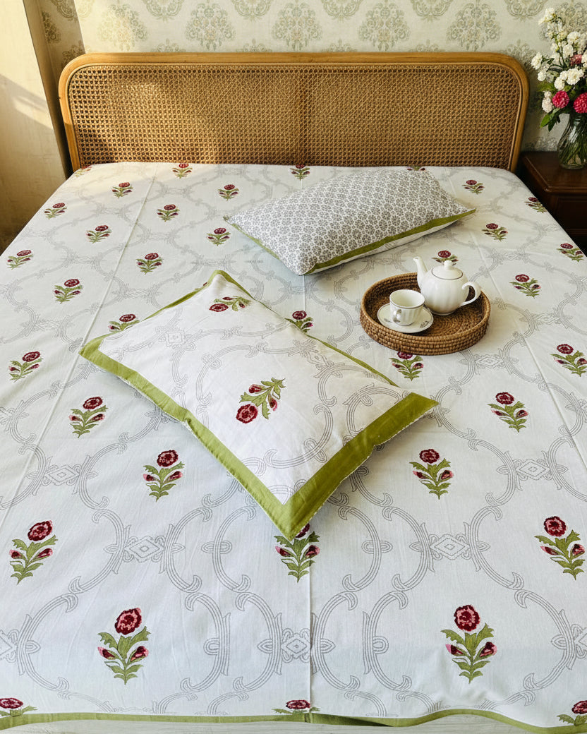 Soumya - Everyday Cotton Bedsheet | Olive