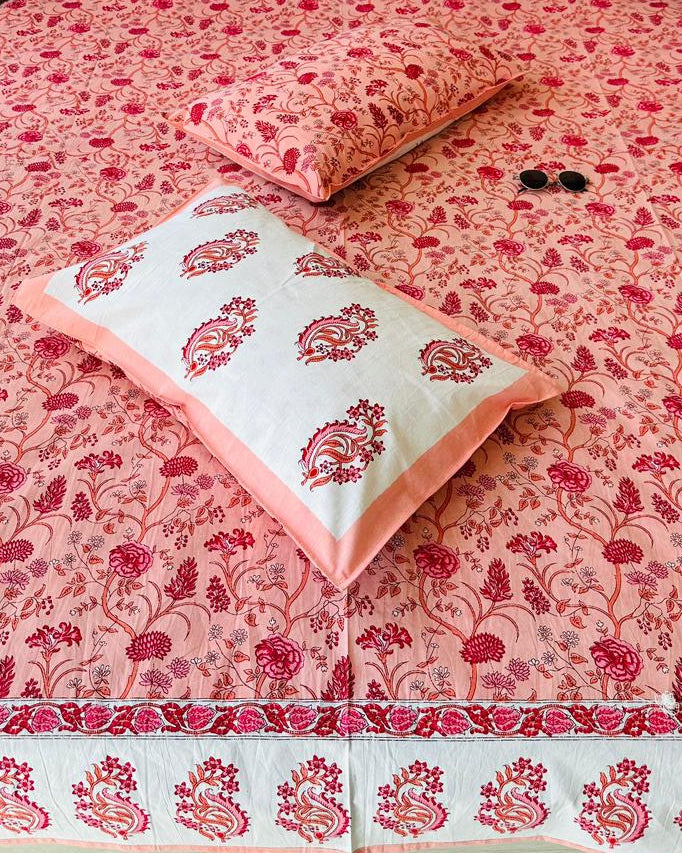 Anvita - Everyday Cotton Bedsheet | Pink