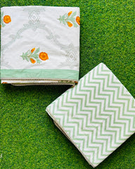 Soumya - Reversible Cotton Mulmul Dohar | Green