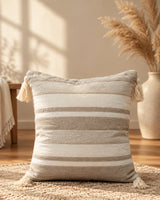 Stripe Sutra - Quilted Everyday Cotton Cushion Cover | Grey cushion cover