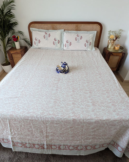 Subah - Soft Fine Cotton Bedsheet | Hand Block