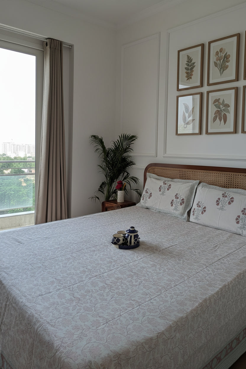 Subah - Everyday Cotton Bedsheet | Hand Block