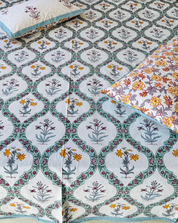 Sugandha blue Soft Fine Cotton bedsheet – product detail