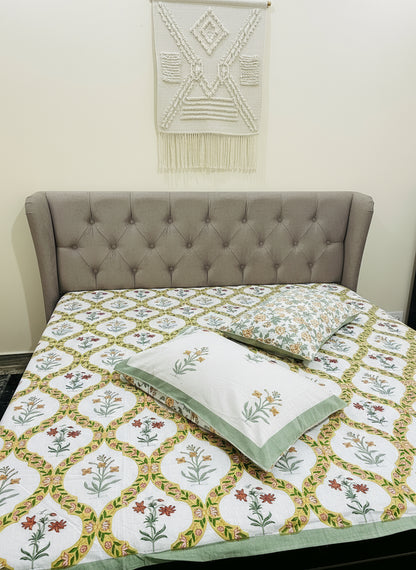 Sugandha yellow Soft Fine Cotton bedsheet – alternate view